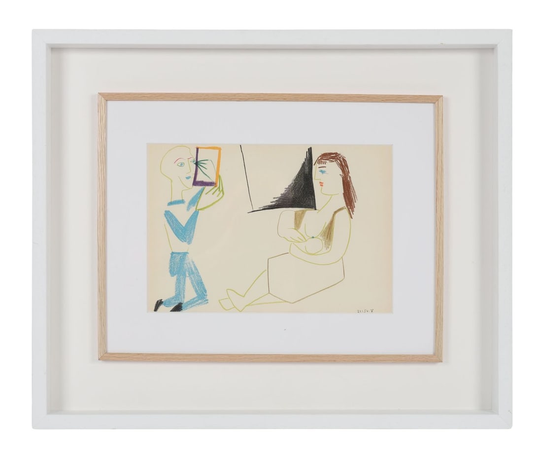 PABLO PICASSO (SPANISH, 1881 - 1973): Title: La Comedie Humaine (Human Comedy) (1954)Medium: Lithograph Signature: Unsigned; Dated Lower RightProvenance: Private CollectionFramed