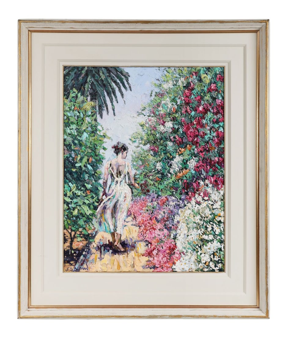 JAMES S. BROHAN (B. 1952): Title: The Garden PathMedium: Oil on CanvasSignature: Signed Lower LeftProvenance: Private CollectionFramed