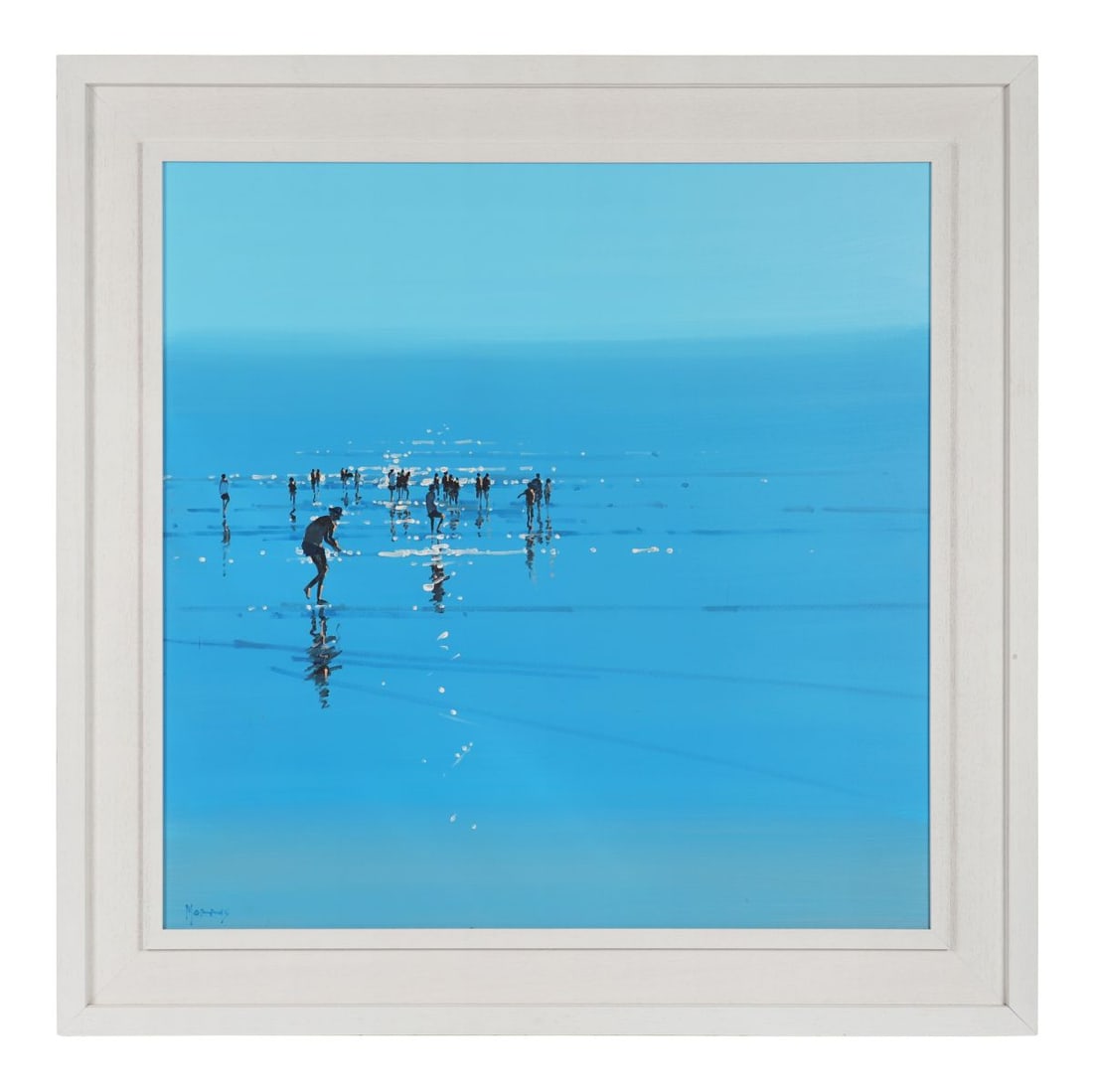 JOHN MORRIS (B. 1958): Title: Along the ShoreMedium: Oil on BoardSignature: Signed Lower Left and Titled VersoProvenance: Private CollectionFramed
