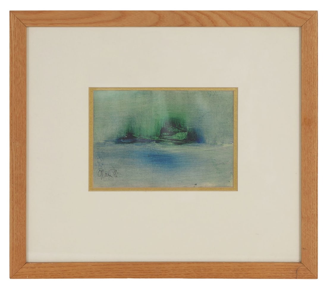 GERALD DAVIS (1938 - 2005): Title: Landscape (1996)Medium: Oil on PaperSignature: Signed and Dated Lower Left; Inscribed VersoProvenance: Gifted from the artist to the Previous Owner, C. 1997; Private CollectionFramed