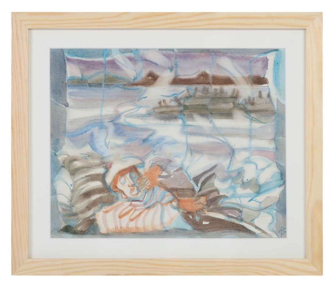 ALICIA BOYLE RBA RHA RUA (1908 - 1997): Title: The Sailor and the Birds Medium: WatercolourSignature: Signed Lower Right and Inscribed VersoProvenance: Private CollectionFramed