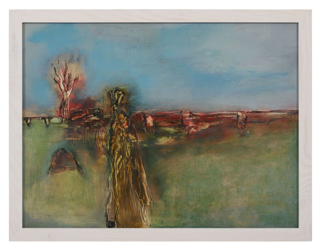 GERALD DAVIS (1938 - 2005): Title: Waiting Game (1972)Medium: Oil on BoardSignature: Signed and Dated Lower LeftProvenance: Acquired directly from the family of the artist by the Present OwnerFramed