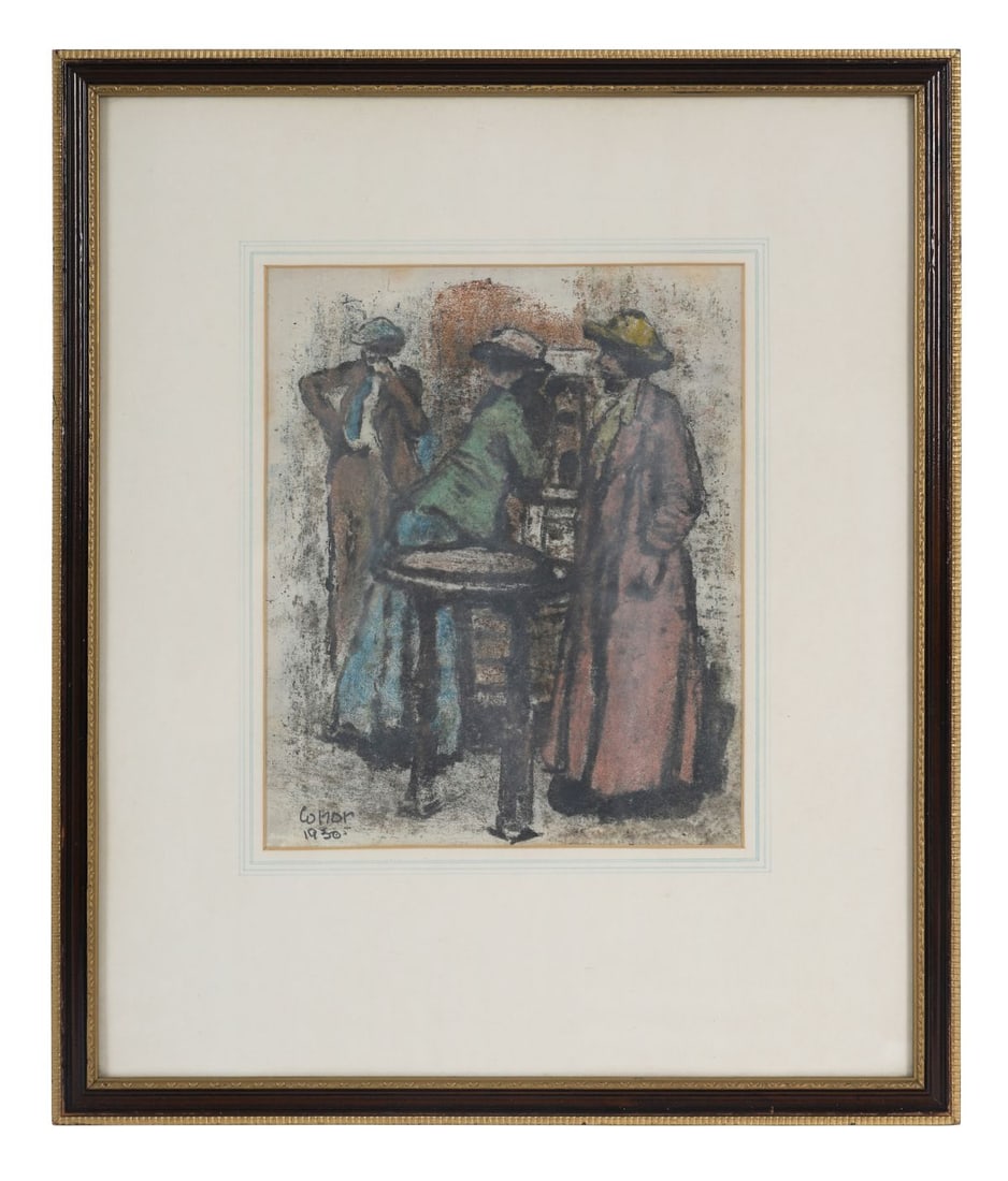 WILLIAM CONOR OBE RHA RUA ROI (1881 - 1968): Title: The Old County Down Railway Office (1930)Medium: CrayonSignature: Signed and Dated Lower Left; Inscribed on Bell Gallery Label VersoProvenance: The Bell Gallery, Belfast (Label Verso); The Coll