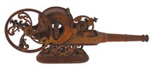 Nineteenth-century brass canon shaped bellows: Nineteenth-century brass canon shaped bellows 51 cm. long