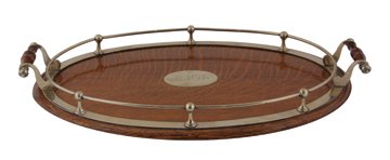 Edwardian gallery tray: Edwardian gallery tray of oval shape 54 cm. wide