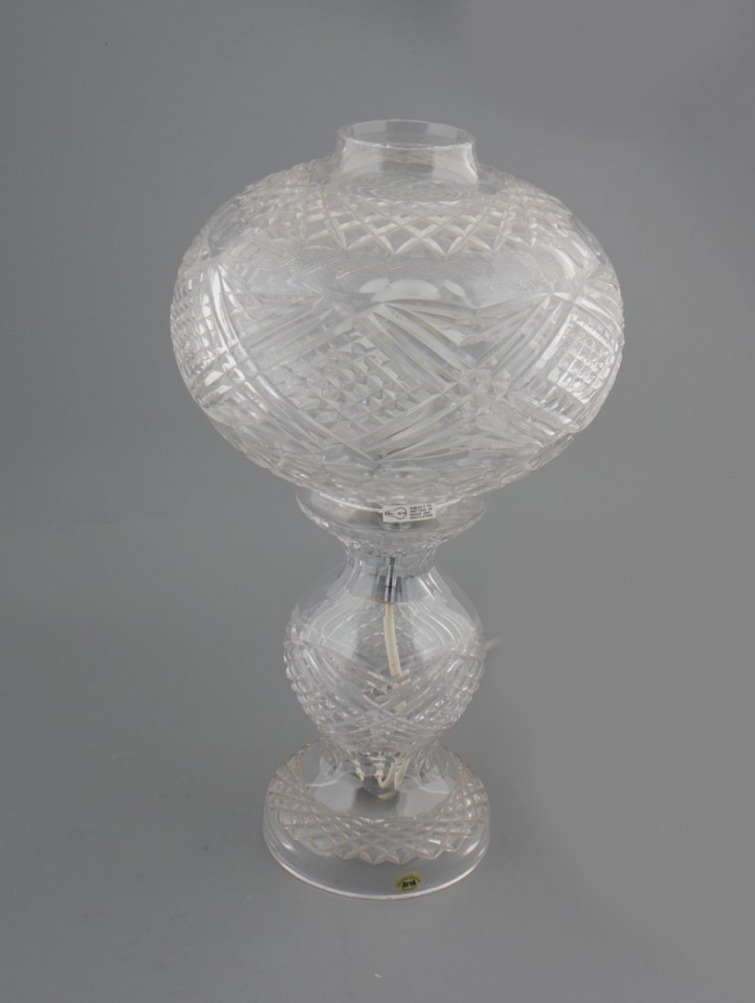 Large Tyrone crystal mushroom shaped table lamp: Large Tyrone crystal mushroom shaped table lamp 43 cm. high