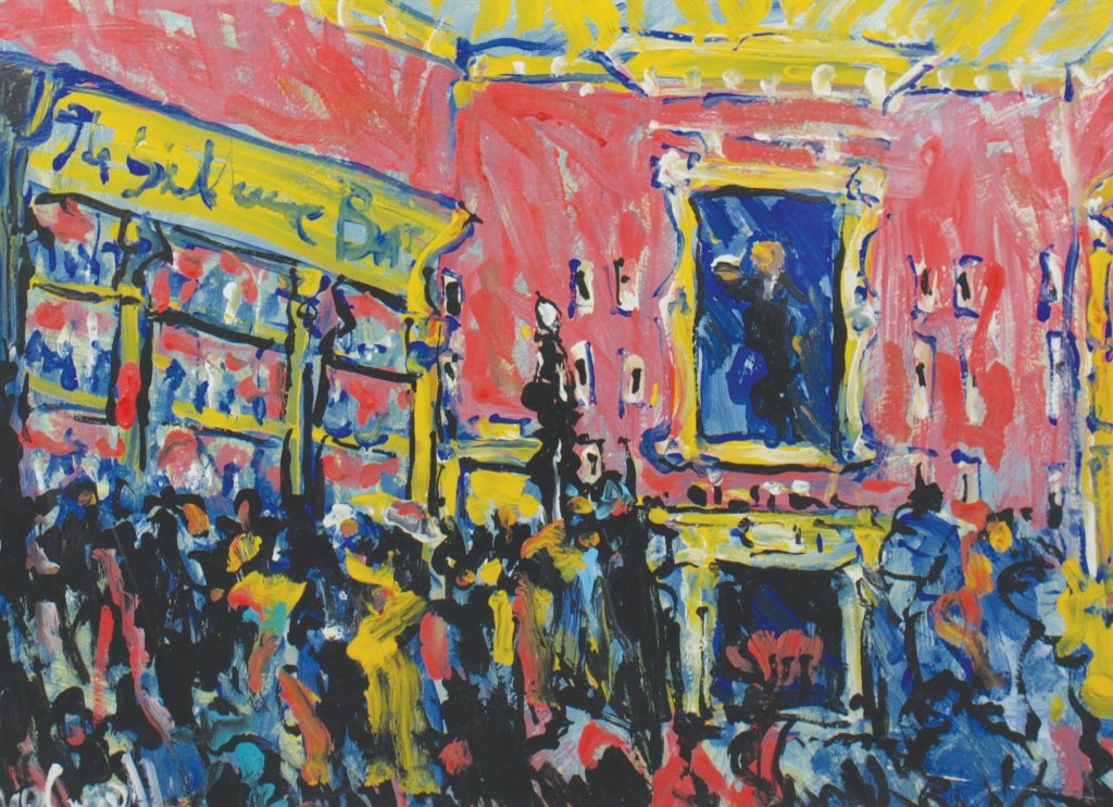 Marie Carroll: Marie Carroll Shelbourne Bar , Signed oil on board