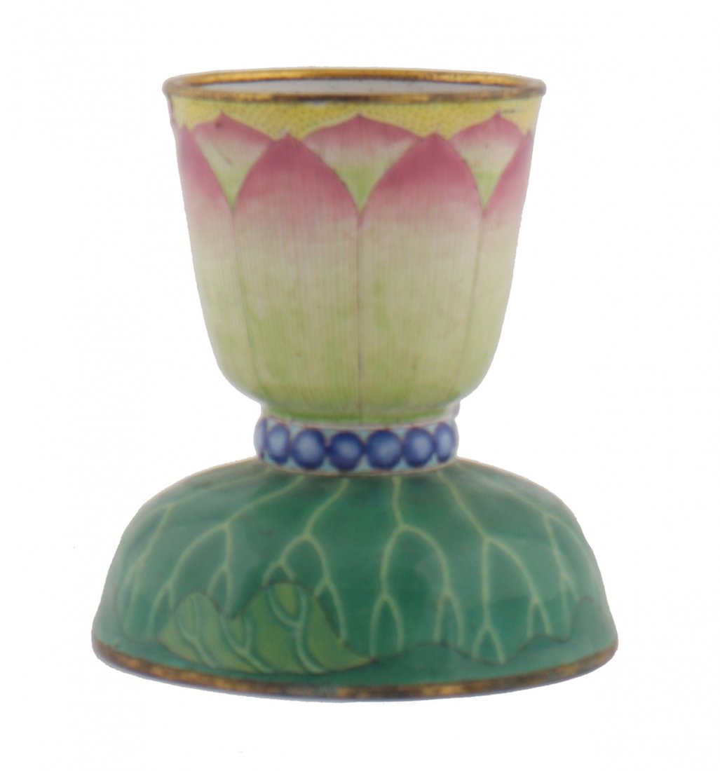 Chinese cloisonné peaches cup: Chinese cloisonné peaches cup