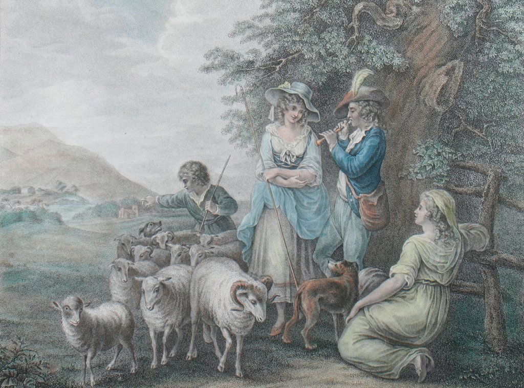 Francesco Bartolozzi, circa 1790: Francesco Bartolozzi, circa 1790 Evening, Engraving 26 x 36 cm.