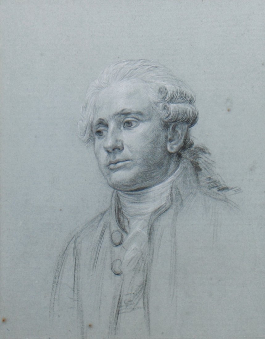 Attributed to John Singleton Copley, RA (1738-1815): Attributed to John Singleton Copley, RA (1738-1815) "Portrait of a gentleman, Pencil and charcoal on grey paper Copley, one of the foremost portrait painters of the eighteenth-century, was born in Bos