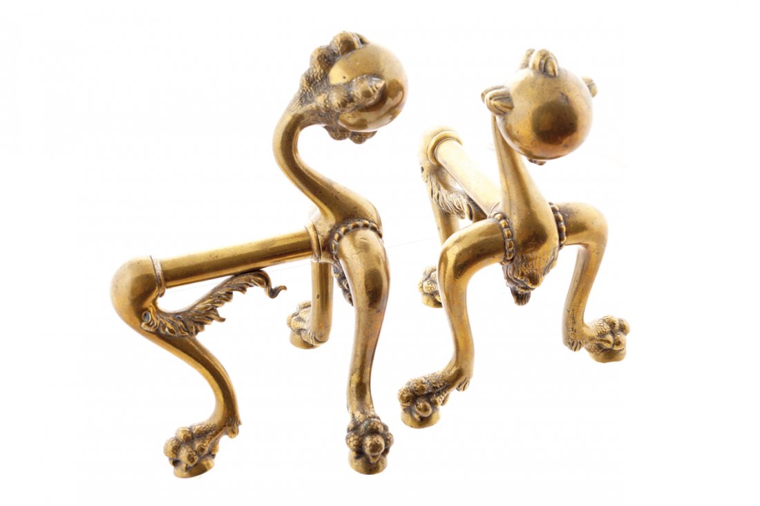 Pair of late eighteenth-century brass fire dogs (1 of 1)