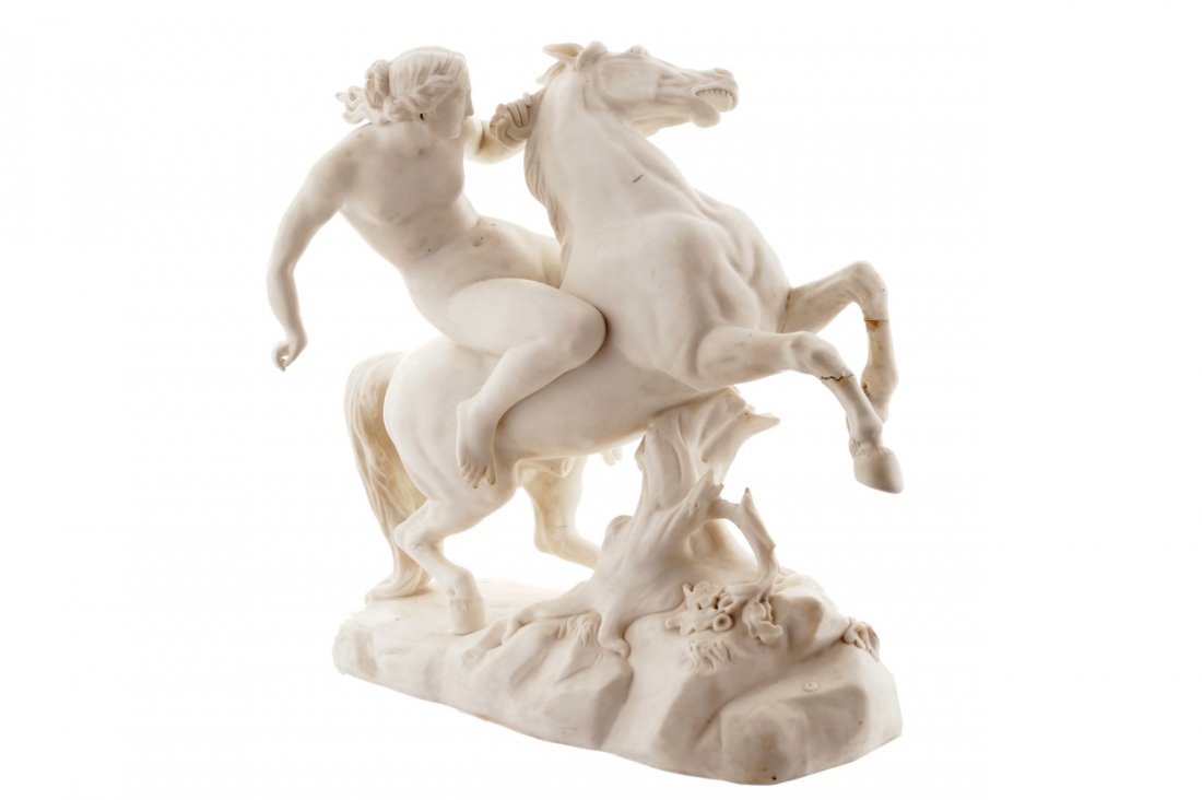 Minton Parian figure of an Amazon on horseback, circa (1 of 1)
