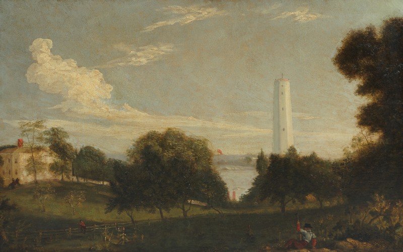 Attributed to John Constable, 1776-1837: The Naze Tower, Walton-on the Naze, Essex, Oil on canvas (unlined), The Naze Tower is situated north of Walton-on-the-Naze, Essex and south of the double estuary of the rivers Stour and Orwell. It was