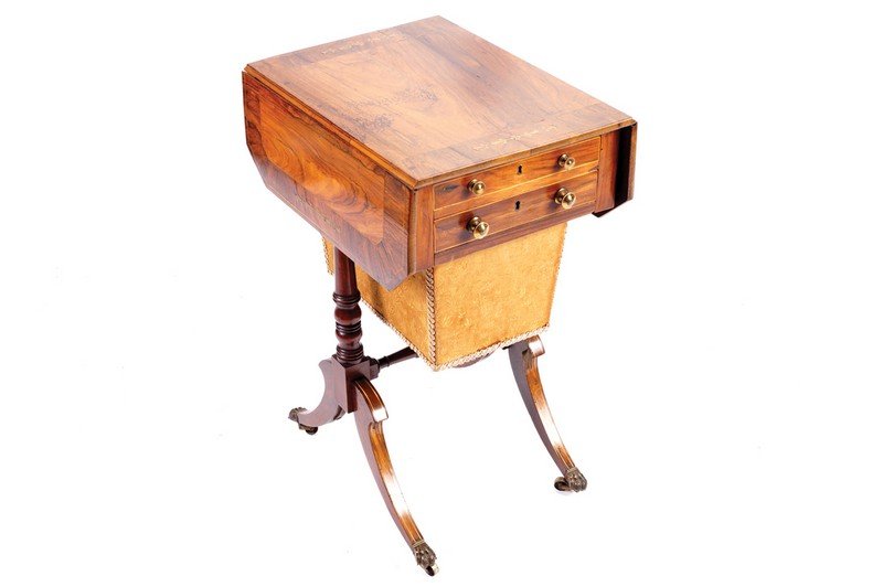 Small Regency period rosewood and brass inlaid sofa (1 of 1)