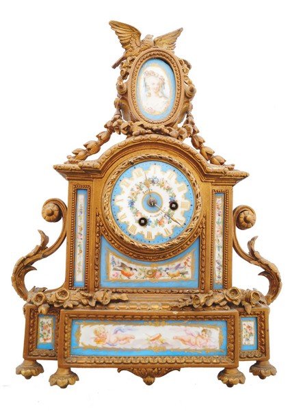 Nineteenth-century ormolu and Sèvres porcelain inlaid: Nineteenth-century ormolu and Sèvres porcelain inlaid Dimensions: 46 cm. high; 34 cm. wide