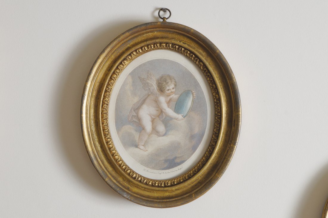 SET OF FOUR EIGHTEENTH-CENTURY STIPPLE ENGRAVINGS: SET OF FOUR EIGHTEENTH-CENTURY STIPPLE ENGRAVINGS each depicting a cherub, by Francesco Bartolozzi Direct all shipping enquiries to shipping@sheppards.ie Each 15 x 12 cm.