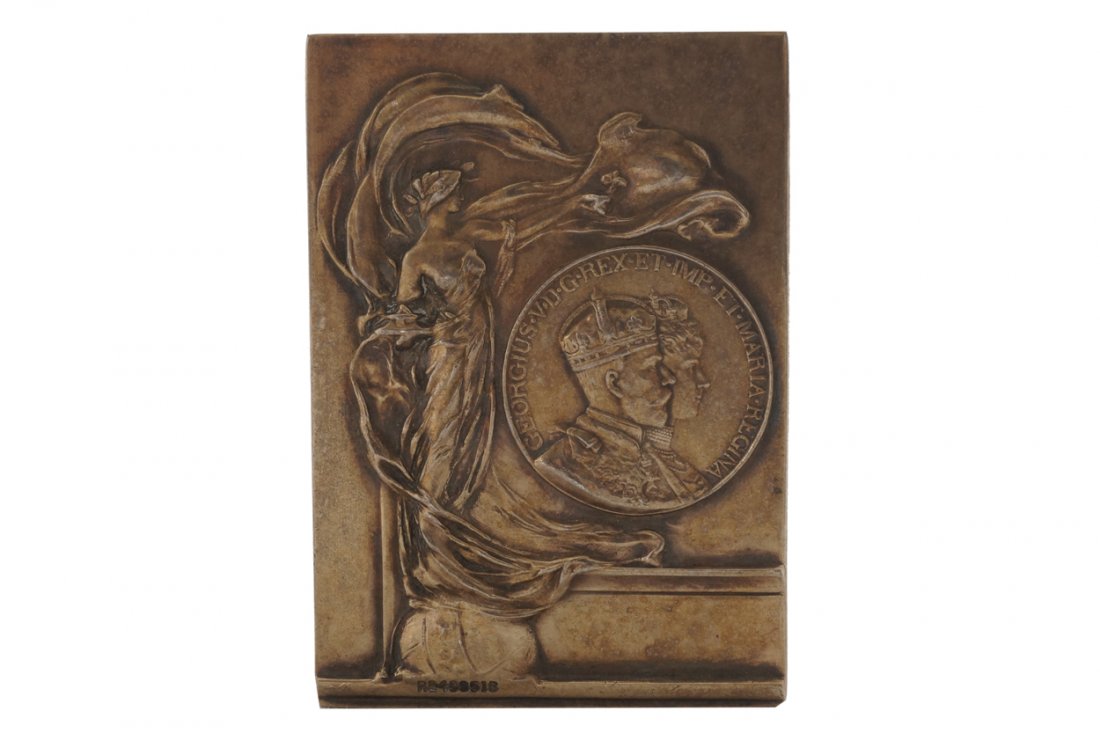 ELKINGTON GILDED CORONATION PLAQUE OF GEORGE V (1 of 2)
