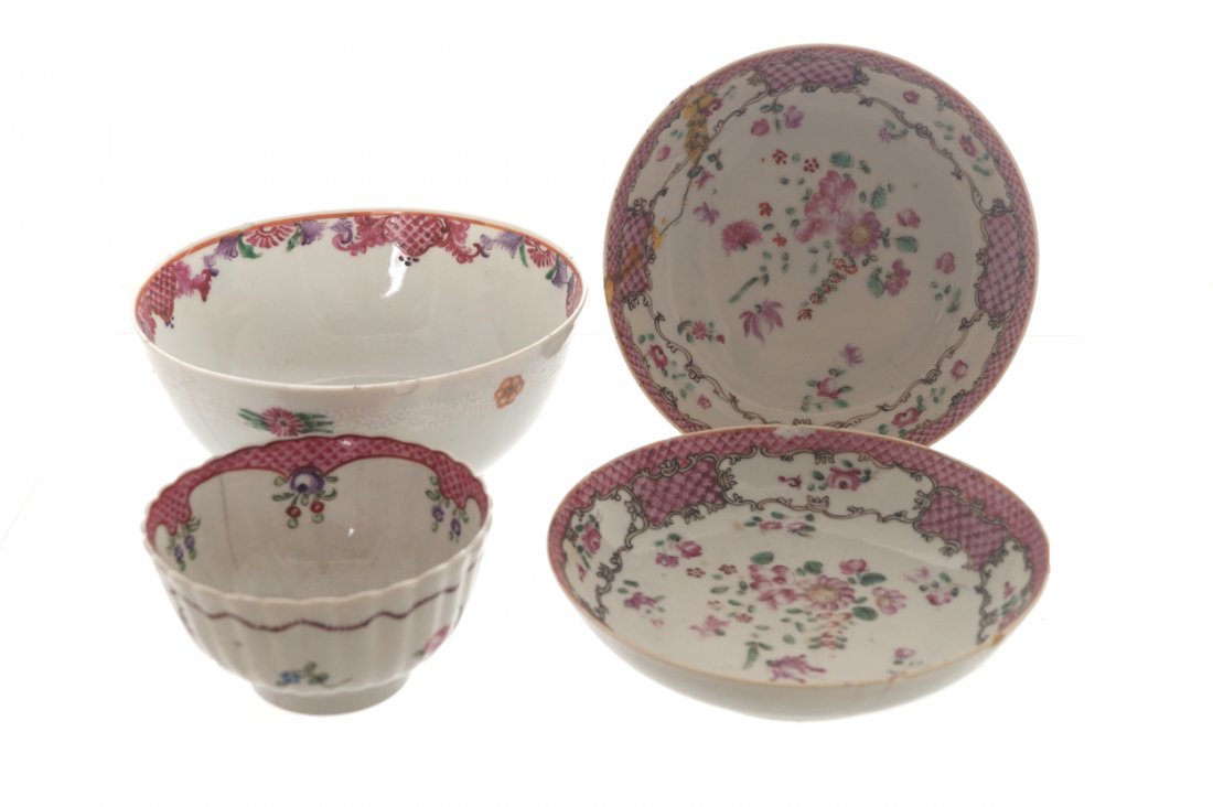 GROUP OF FOUR EARLY NINETEENTH-CENTURY FAMILLE ROSE (1 of 1)