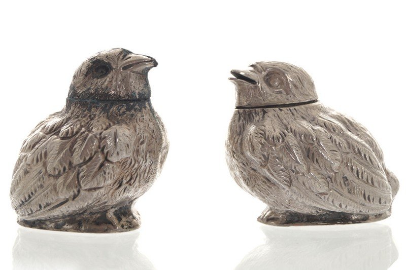 Pair of Antique sterling silver salt and pepper shakers: Pair of Antique sterling silver salt and pepper shakers Maker: Sampson Mordan, Chester, 1905 Worldwide shipping available: shipping@sheppards.ie Dimensions: 3 cm. high