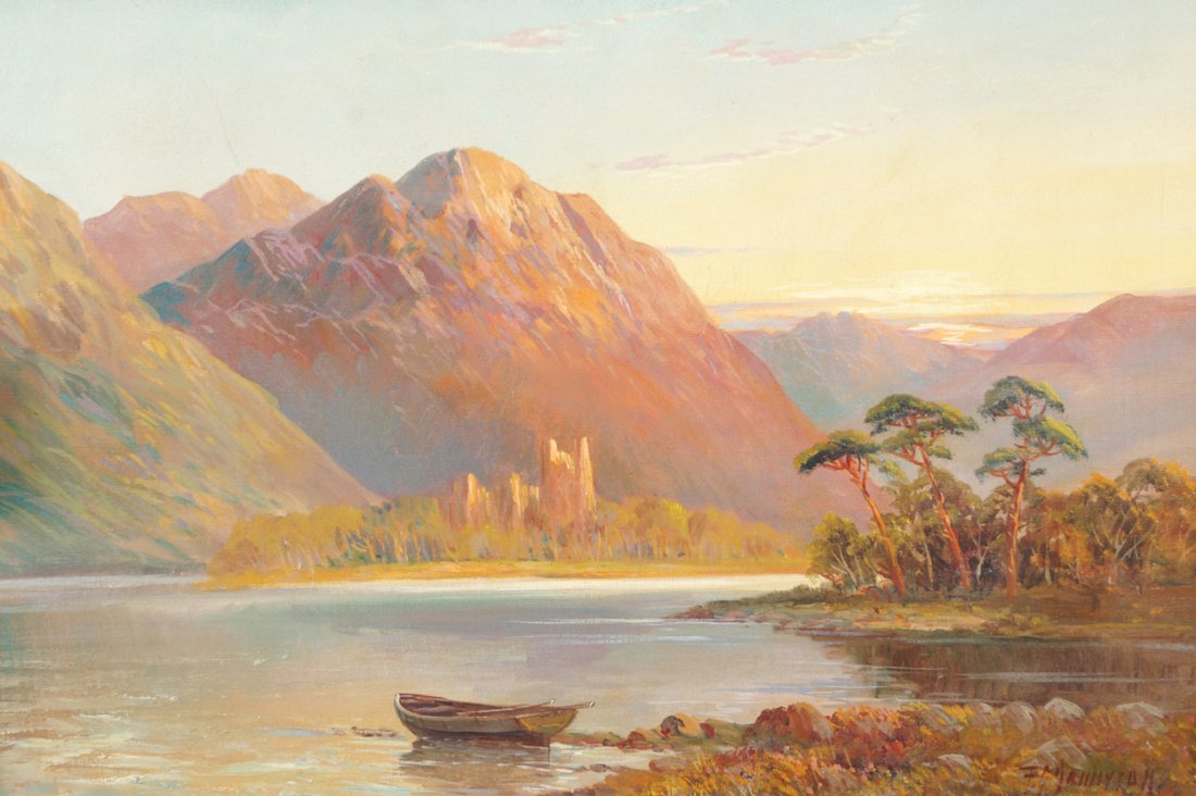 Francis E. Jamieson, Exh. 1910 - 1945: Francis E. Jamieson, Exh. 1910 - 1945 Scottish loch Oil on canvas Worldwide shipping available. All queries must be made to shipping@sheppards.ie prior to 1 December 2015. 40 x 60 cm.