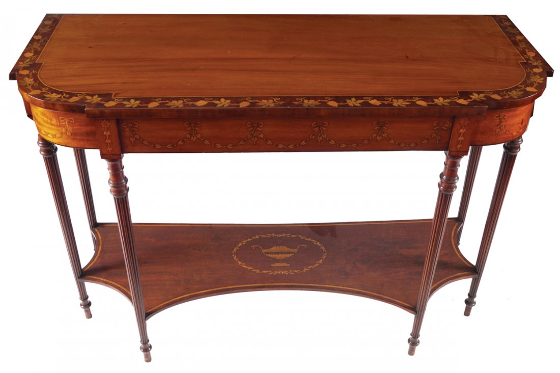 Nineteenth-century mahogany and marquetry side table (1 of 3)
