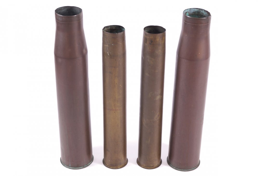 Four large brass military shells (1 of 1)