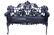 CAST IRON LEAF DECORATED SCROLL END GARDEN BENCH