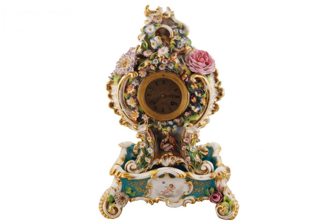 NINETEENTH-CENTURY GERMAN PORCELAIN FLOWER ENCRUSTED (1 of 1)