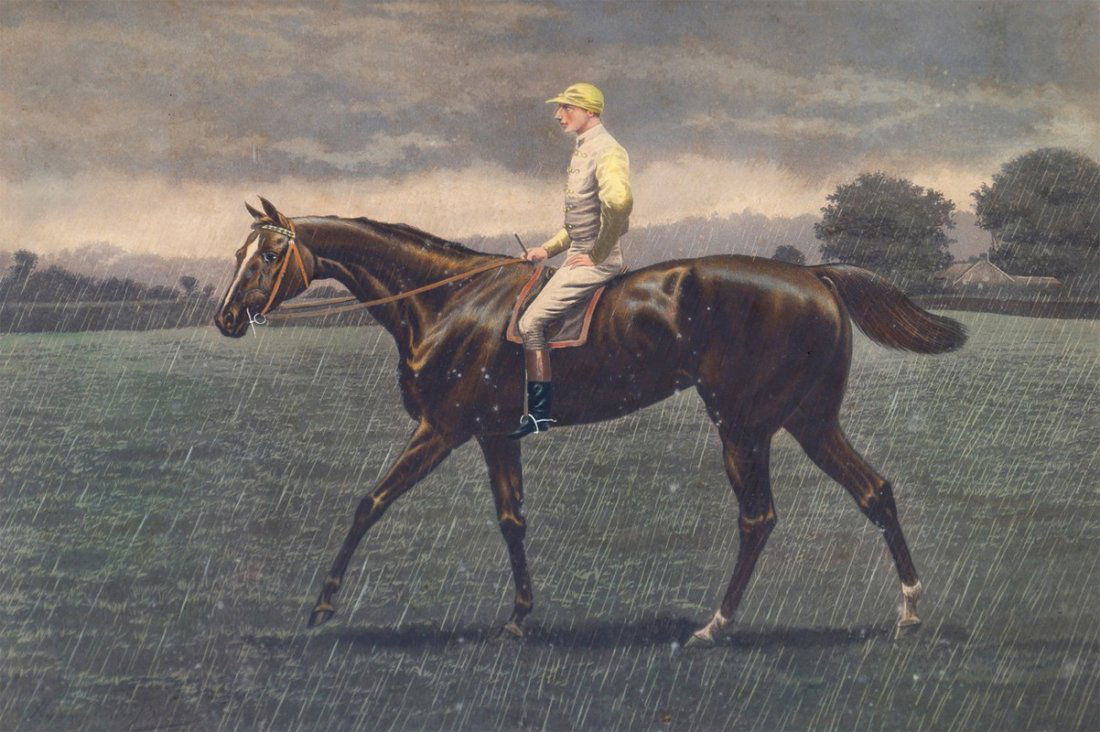 AFTER JOHN ALEXANDER HARRINGTON BIRD (ENGLISH,: AFTER JOHN ALEXANDER HARRINGTON BIRD (ENGLISH, 1846-1936) Portrait of J. Watts on Sainfoin Coloured engraving, Published Nov 1 1890 by F. C. McQueen and Sons. Provenance: Kilcooley Abbey, Killenaule,