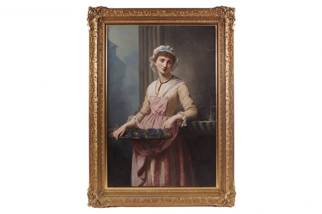 AUGUSTE LEGRAS (DUTCH, 1864-1915): AUGUSTE LEGRAS (DUTCH, 1864-1915) The flower seller Oil on canvas Signed 130 x 86 cm. Worldwide shipping available. Contact shipping@sheppards.ie for quotes prior to auction.