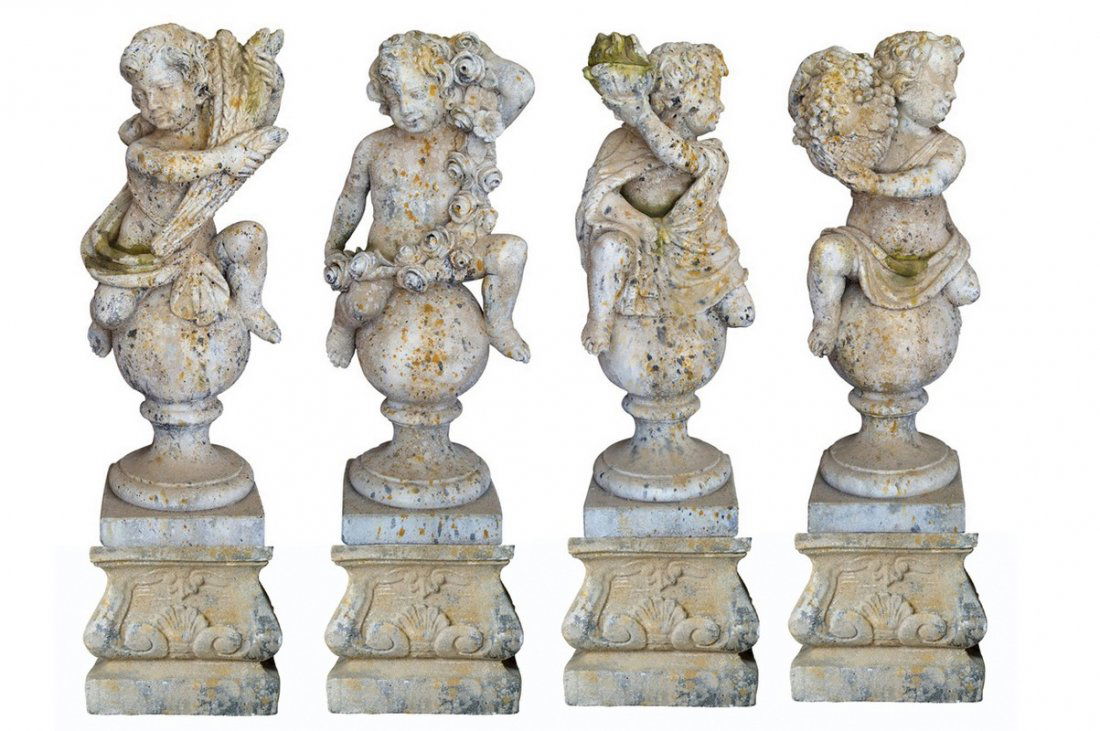 SET OF CAST-STONE CHERUB FIGURES (1 of 1)