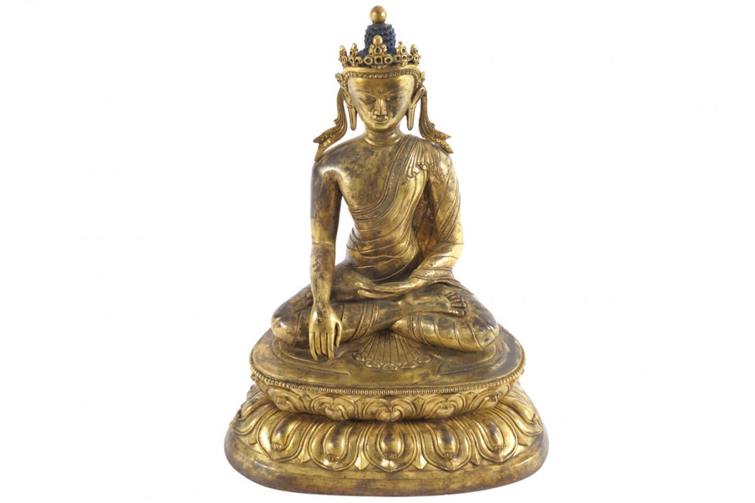 LATE MING PERIOD GILT BRONZE BUDDHA (1 of 7)