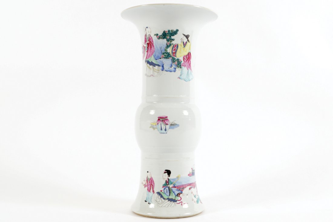 CHINESE QING PERIOD POLYCHROME GOURD VASE (1 of 8)