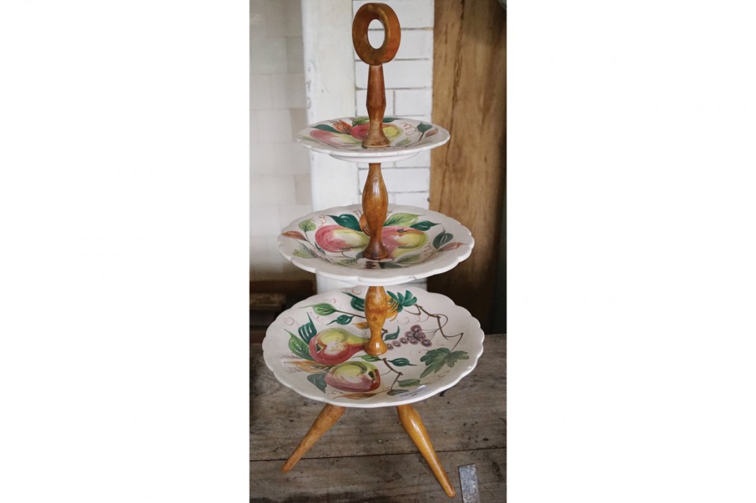 THREE TIER ART POTTERY CAKE STAND (1 of 1)