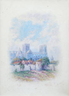 GEORGE FALL (BRITISH, 1848-1925): The Minster and Deanery, York Watercolour Signed and inscribed George Fall (1848-1925) was a painter of landscapes, portraits and topographical views. He worked in oils and watercolours. He is best kn