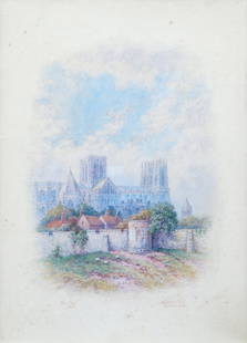 GEORGE FALL (BRITISH, 1848-1925): The Minster and Deanery, York Watercolour Signed and inscribed George Fall (1848-1925) was a painter of landscapes, portraits and topographical views. He worked in oils and watercolours. He is best kn