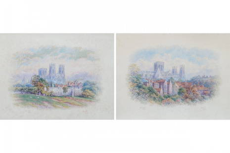 GEORGE FALL (BRITISH, 1848-1925): The Minster, York The Minster, York Each a watercolour Each signed and inscribed George Fall (1848-1925) was a painter of landscapes, portraits and topographical views. He worked in oils and watercolo