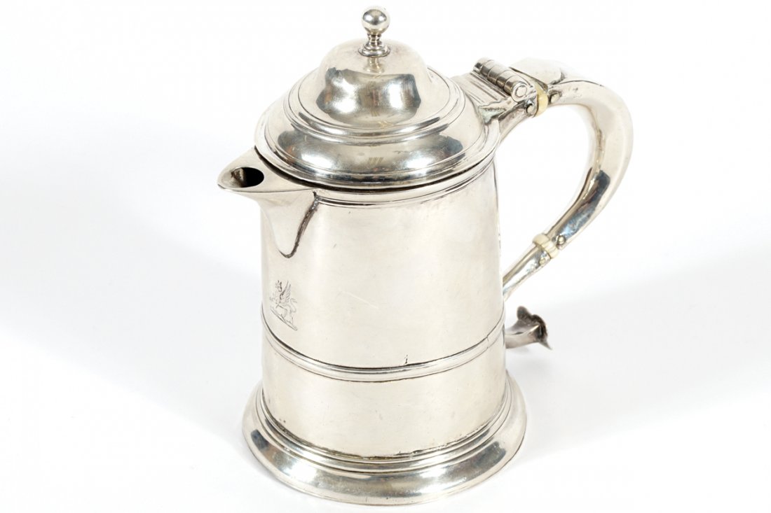 GEORGE II SILVER LIDDED TANKARD (1 of 1)