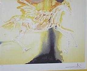 "PEGASUS" by Dali: "PEGASUS" by Salvador Dali - Limited Edition Lithograph - Signed and Numbered - Museum Stamped - Authenticated with COA - Framed