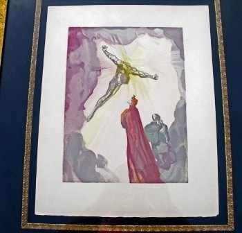 Rare Salvador Dali Woodblock: Rare Salvador Dali Woodblock - Framed 29"X24" - Authenticated with COA