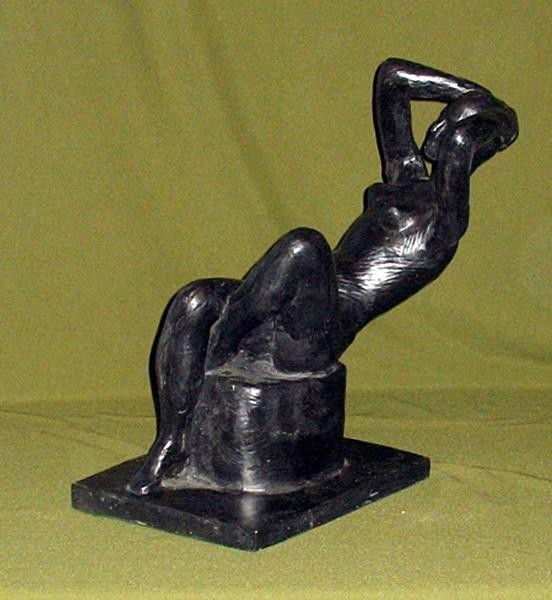MATISSE "RECLINING WOMAN-DARK" BRONZE SCULPTURE: MATISSE "RECLINING WOMAN-DARK" BRONZE SCULPTURE - SIGNED - AUTHENICATED WITH CERTIFICATION - VERY WELL MAINTAINED - ESTATE - MINT