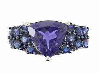 10K Iolite & Blue Sapphire Ring: 10K Iolite & Blue Sapphire Ring - 1.81ct Iolite & 1.29ctw Sapphires