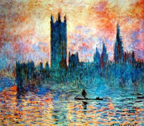 MONET "HOUSES OF PARLIAMENT": MONET - "HOUSES OF PARLIMENT" - LIMITED EDITION GICLEE' ON PAPER - APPROX. 17 X 22 - AUTHENICATED WITH CERTIFICATION - FRAMED AND MATTED
