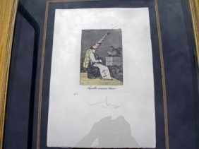 "AQUELLOS ARMARIOS TINOSOS" by Salvador Dali: "AQUELLOS ARMARIOS TINOSOS" by Salvador Dali - Hand Signed in Pencil - Color Etching with Aquatint on BFK Rivers Paper - Authenticated with COA - Framed 37"X31" Circa 1975