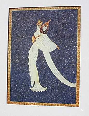 "TANGRA BLUE" - by Erte': "TANGRA BLUE" - by Erte' - Offset Lithograph - Framed - With COA