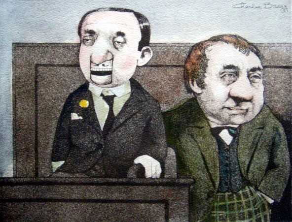 CHARLES BRAGG "WITNESS" HAND SIGNED LITHOGRAPH: CHARLES BRAGG - PENCIL SIGNED LITHOGRAPH - HAND - COLORED WITH WATERCOLOR - PAPER SIZE APPROX. 11-1/2 X 14-1/2 - AUTHENICATED WITH CERTIFICATION - FRAMED AND MATTED - MINT