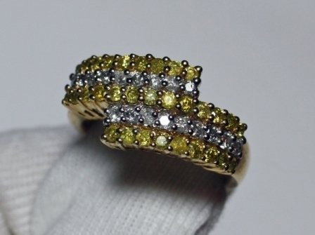 1.50 CTW Yellow & White Diamond Ring: Includes insurance apprasal - 10k yellow gold