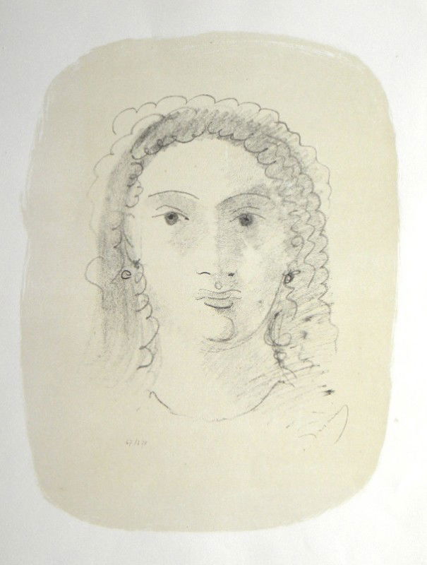 Andre Derain original lithograph Derain Dessins,: Medium: original lithograph. Numbered in pencil 67/270. Printed in Paris in 1947 by Mourlot Frères in a limited edition of 270 for "Derain Dessins" portfolio, published by Georges Duval. The image me