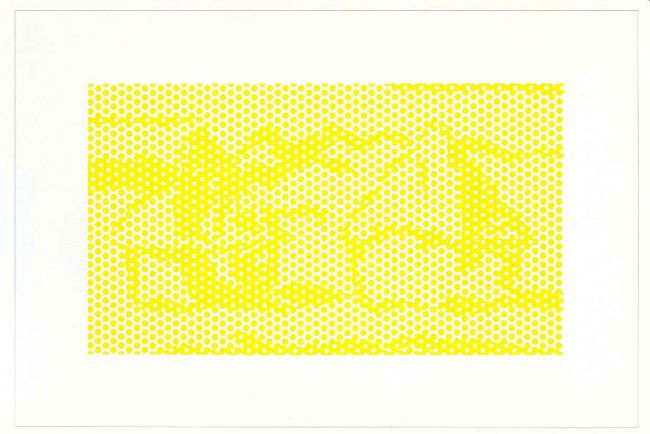 Lichtenstein "Haystack #1" lithograph 1969: Done in homage to Claude Monet, this vintage 1969 Pop Art classic print is best appreciated when viewed from a distance. Medium: lithograph . This is a beautifully executed version, printed in 1969 by
