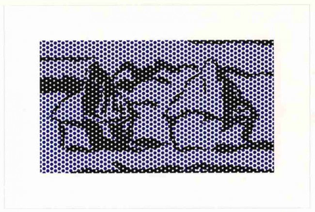 Lichtenstein "Haystack #3" lithograph 1969: Done in homage to Claude Monet, this vintage 1969 Pop Art classic print is best appreciated when viewed from a distance. Medium: lithograph . This is a beautifully executed version, printed in 1969 by